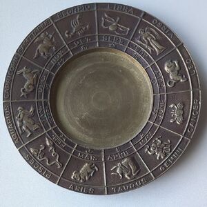 Zodiac Brass Trinket Dish - Astrology Sign Motif